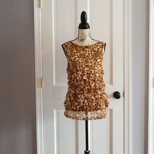 INC leppard ruffles top